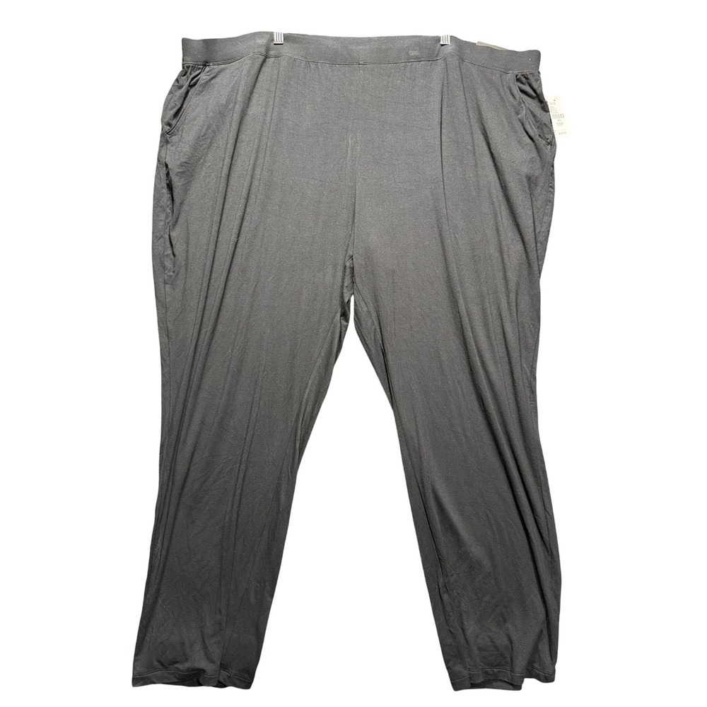 Catherines AnyWear Pants Women 4X Black Pockets Knit High Rise